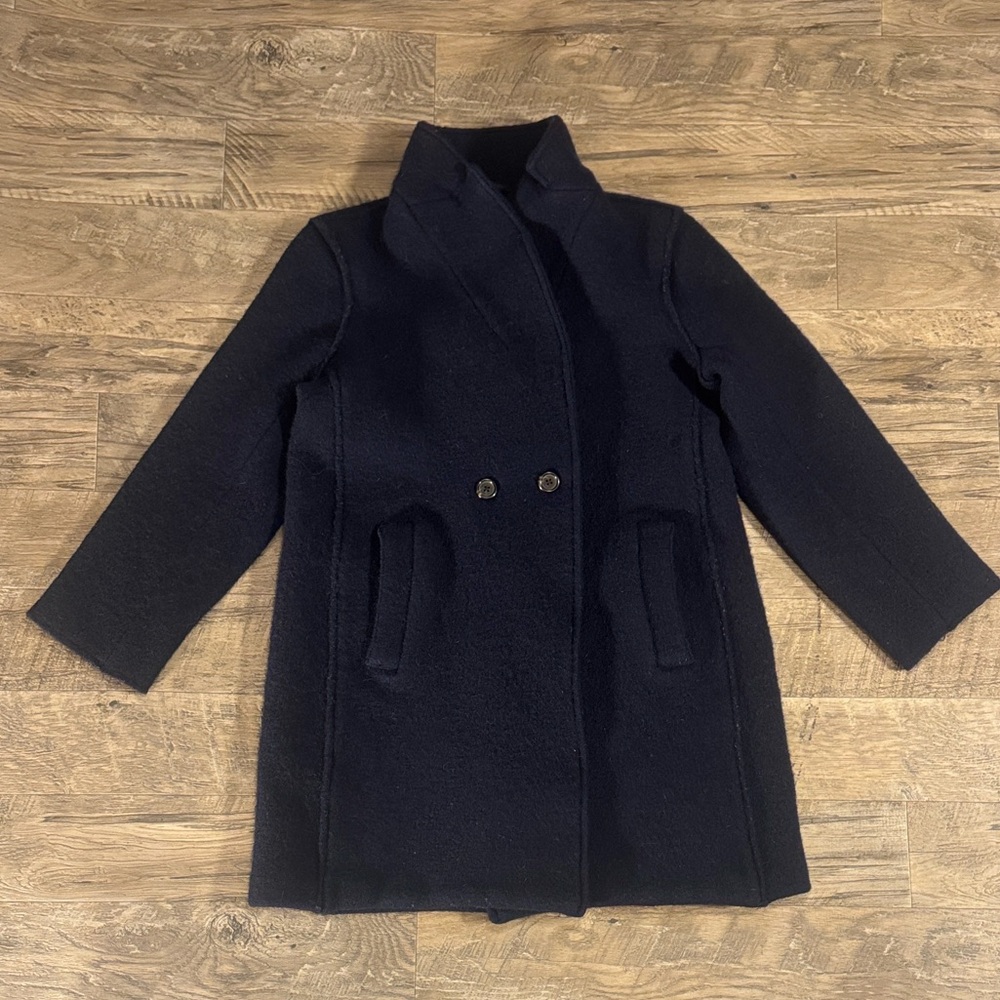 J. Crew 100% Wool Navy Coat - Size 8
